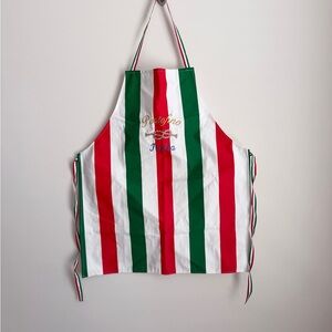 NEW - Striped Italian Apron with Embroidered 'Portofino Italia' Traditional